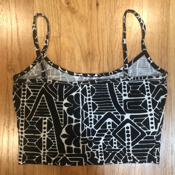 Tribal black and white super crop top tank top - Picture 5 of 7